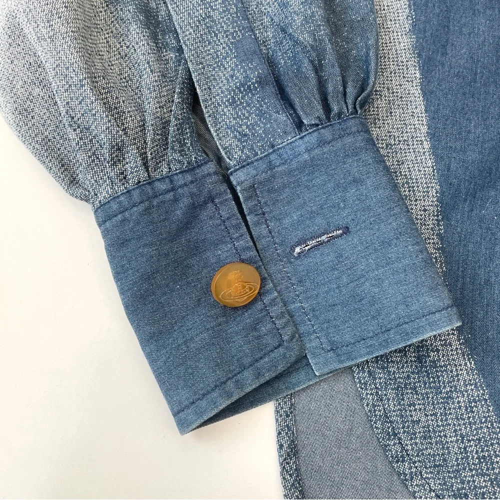 Vivienne Westwood Vintage F/W Archive 1992 Always On Camera Chambray Button-Up - Picture 15 of 16